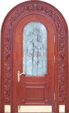 Толстая металлическая арочная дверь со стеклом ДА-20 в Ярославле