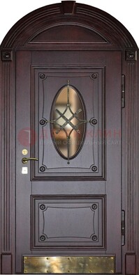 Арочная металлическая дверь с виноритом ДА-38 в Мытищах