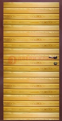Железная дверь цвета сосна с евровагонкой ДЕ-6 в Мытищах