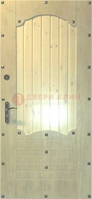 Белая железная дверь с евровагонкой ДЕ-9 в Мытищах