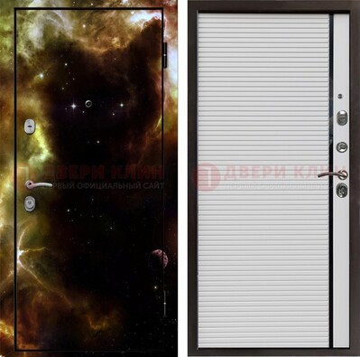 Стальная дверь с фотопечатью космоса ДФ-14 в Мытищах