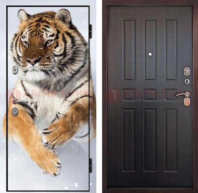 Металлическая дверь с фотопечатью тигра ДФ-1 в Мытищах