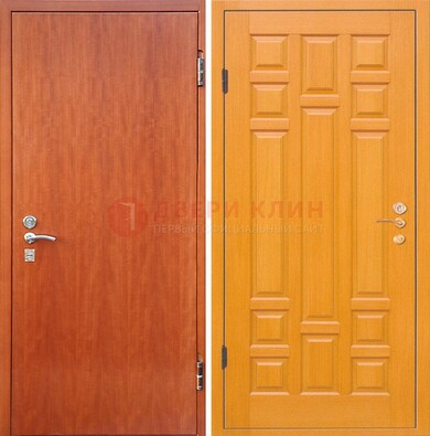 Оранжевая входная дверь с ламинатом МДФ внутри ДЛ-21 в Мытищах