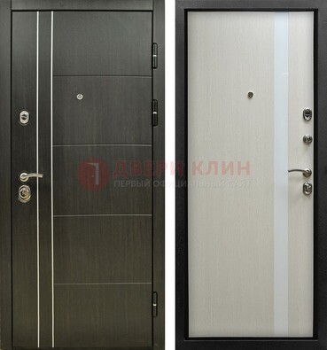 Морозостойкая темная металлическая дверь с МДФ ДМ-164 в Мытищах