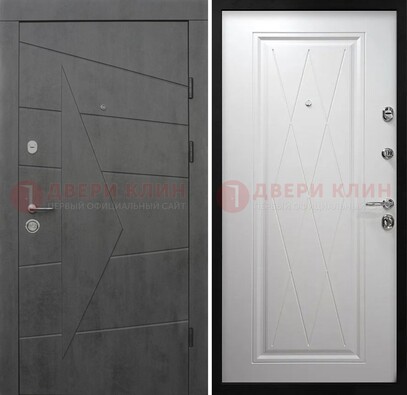 Темная железная дверь МДФ с рисунком ДМ-194 в Мытищах