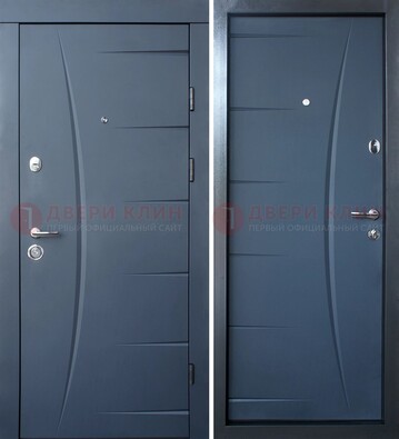 Серая входная дверь с фигурной фрезеровкой МДФ ДМ-213 в Мытищах