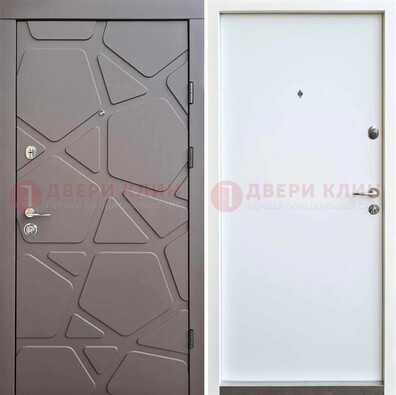 Серая входная дверь с филенчатой МДФ ДМ-216 в Ростове-На-Дону