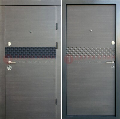 Темно-серая стальная дверь с МДФ ДМ-218 в Мытищах
