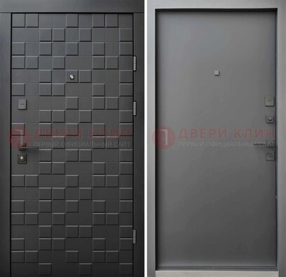 Темная стальная филенчатая дверь с МДФ ДМ-221 в Мытищах