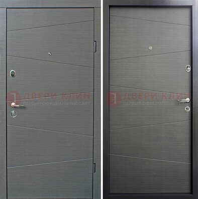 Темная стальная дверь с филенчатой МДФ ДМ-228 в Мытищах