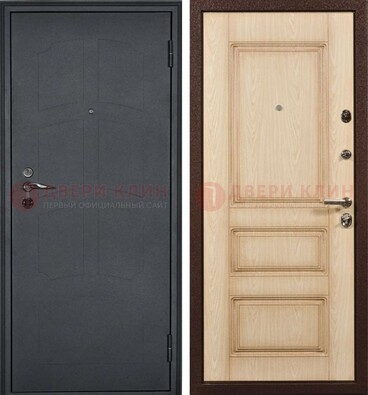 Черная металлическая дверь с МДФ ДМ-348 в Краснознаменске