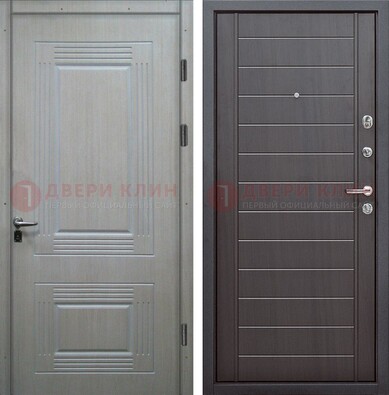 Светлая металлическая дверь с МДФ в квартиру ДМ-355 в Мытищах