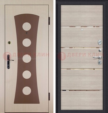Светлая металлическая дверь с МДФ в квартиру ДМ-365 в Мытищах