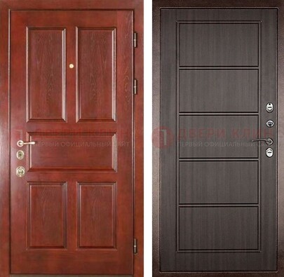 Красная металлическая дверь с МДФ в квартиру ДМ-387 в Мытищах
