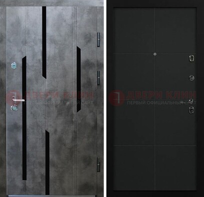 Стальная дверь с МДФ в темном цвете ДМ-415 в Мытищах