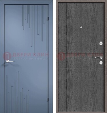Синяя металлическая дверь МДФ в квартиру ДМ-434 в Мытищах