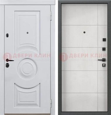 Белая железная дверь с МДФ в квартиру ДМ-463 в Мытищах