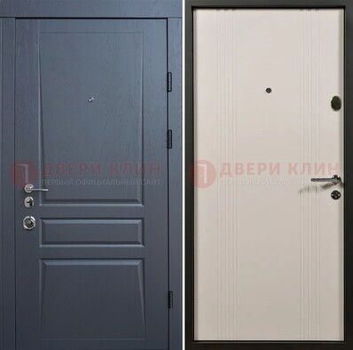 Темно-серая стальная дверь с МДФ хайтек ДМ-481 в Мытищах