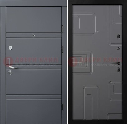Серая металлическая дверь с МДФ в квартиру ДМ-485 в Мытищах