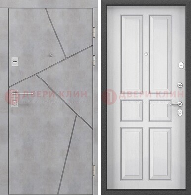 Светлая железная дверь в квартиру с МДФ ДМ-489 в Мытищах