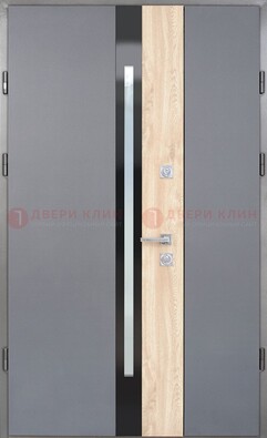 Полуторная металлическая дверь с МДФ ДМ-503 в Мытищах