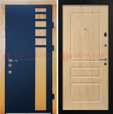 Двухцветная железная дверь с МДФ в квартиру ДМ-511 в Мытищах