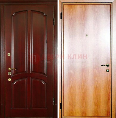 Темная железная дверь с массивом дуба ДМД-13 в Сосновый Бор