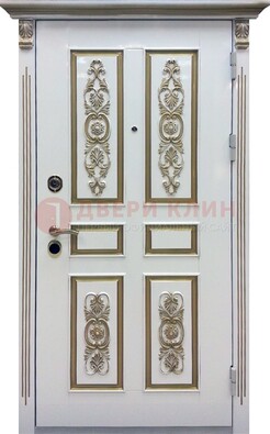 Входная дверь с массивом дуба в белом цвете ДМД-62 в Мытищах