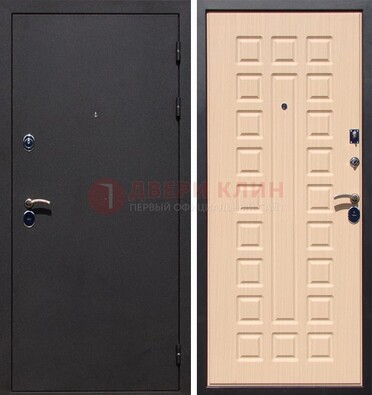 Черная стальная дверь с порошковым окрасом МДФ внутри ДП-102 в Мытищах