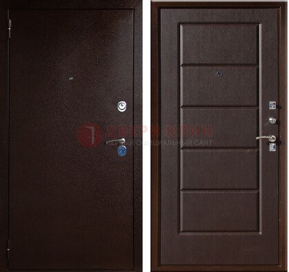 Темная входная дверь с порошковым окрасом ДП-113 в Мытищах