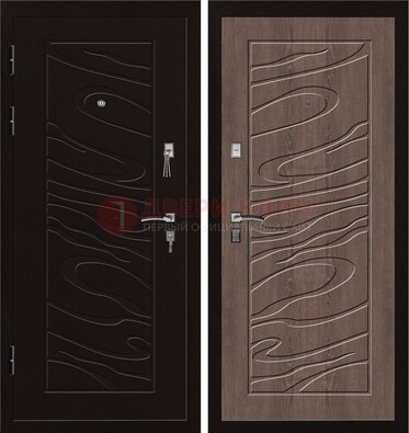 Темная железная дверь с порошковым окрасом ДП-127 в Мытищах