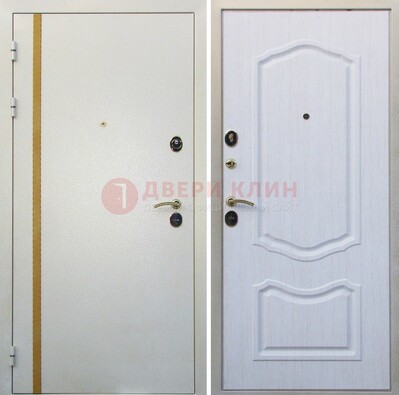 Белая входная дверь с порошковым напылением ДП-136 в Мытищах