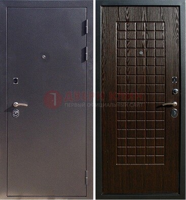 Серая металлическая дверь с порошковым напылением ДП-153 в Мытищах