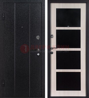 Черная металлическая дверь с порошковым напылением ДП-176 в Кубинке