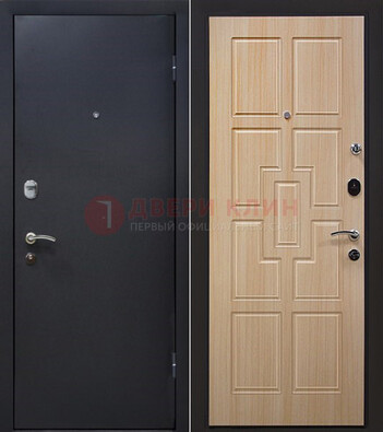 Черная железная дверь с порошковым покрытием ДП-187 в Мытищах