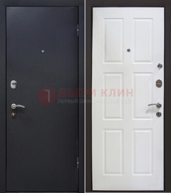 Черная металлическая дверь с порошковым покрытием ДП-193 в Мытищах