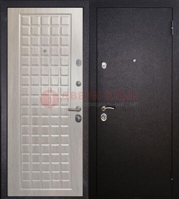 Черная входная дверь с порошковым покрытием ДП-206 в Мытищах