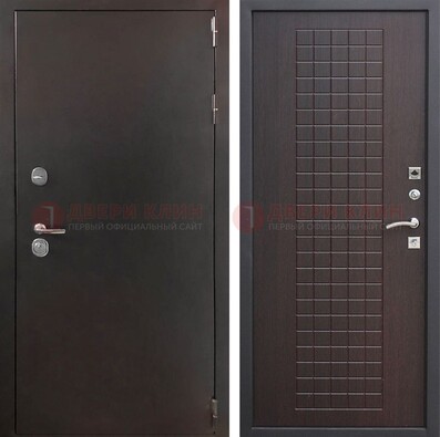 Черная железная дверь с порошковым покрытием ДП-222 в Электростали