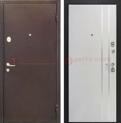 Входная дверь с порошковым покрытием с МДФ с молдингами ДП-232 в Мытищах
