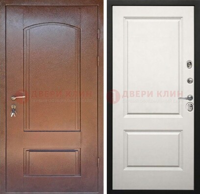Железная дверь с порошковым покрытием Медный антик со светлой МДФ ДП-234 в Мытищах