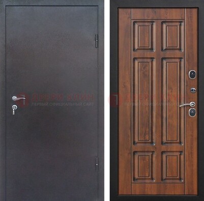 Темная входная дверь с порошковым покрытием с МДФ панелью ДП-235 в Мытищах