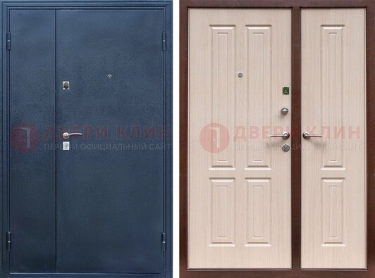 Двустворчатая стальная дверь с порошковым напылением и МДФ ДП-239 в Мытищах