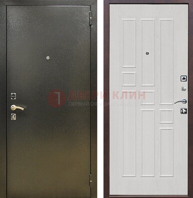 Входная дверь Темное серебро с порошковой отделкой и терморазрывом МДФ ДП-282 в Мытищах