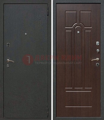 Черная металлическая дверь с порошковым окрасом ДП-47 в Мытищах