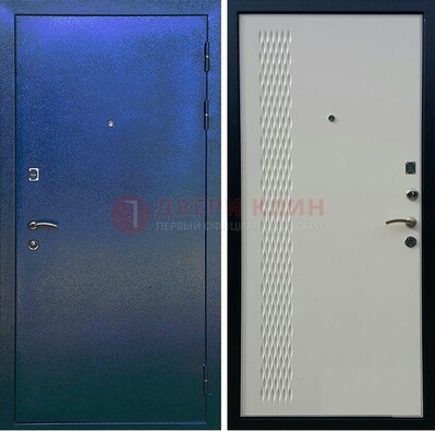 Синяя железная дверь с порошковым напылением ДП-49 в Мытищах
