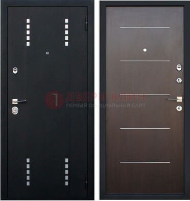 Черная металлическая дверь с порошковым окрасом ДП-62 в Мытищах