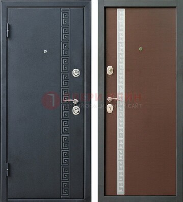 Черная стальная дверь с порошковым напылением ДП-9 в Мытищах