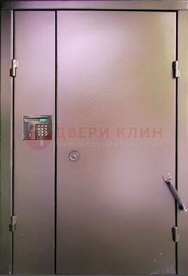 Коричневая стальная дверь в подъезд ДПД-1 в Мытищах