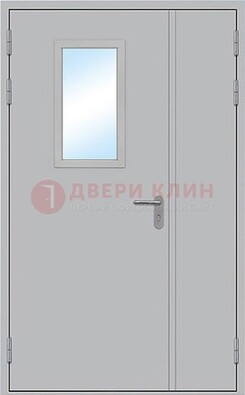 Белая входная противопожарная дверь со стеклянной вставкой ДПП-10 в Мытищах