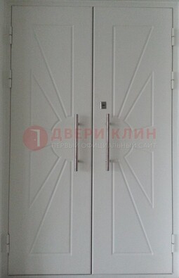 Парадная двухстворчатая дверь с фрезерованным МДФ ДПР-14 в Мытищах